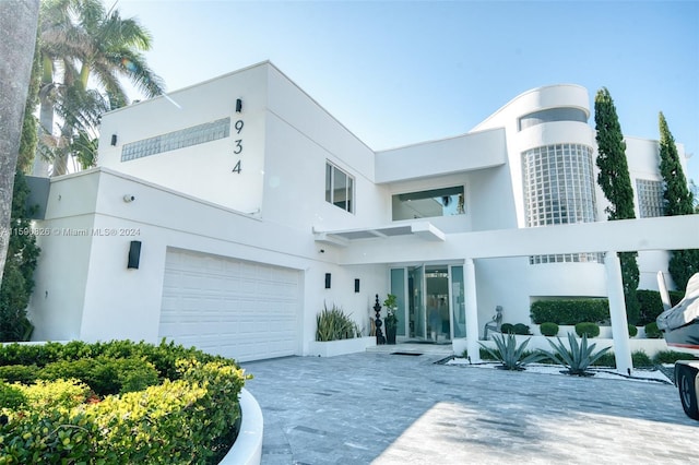 view of front of house with a garage