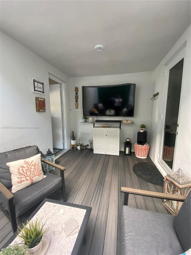 living room featuring hardwood / wood-style flooring