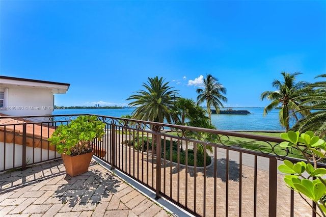 balcony with a water view