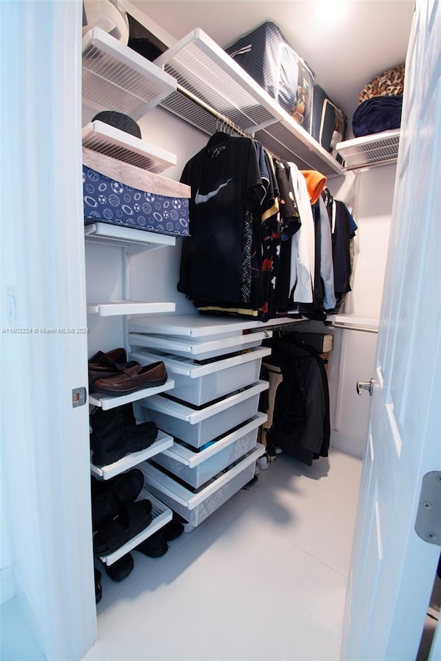 view of walk in closet