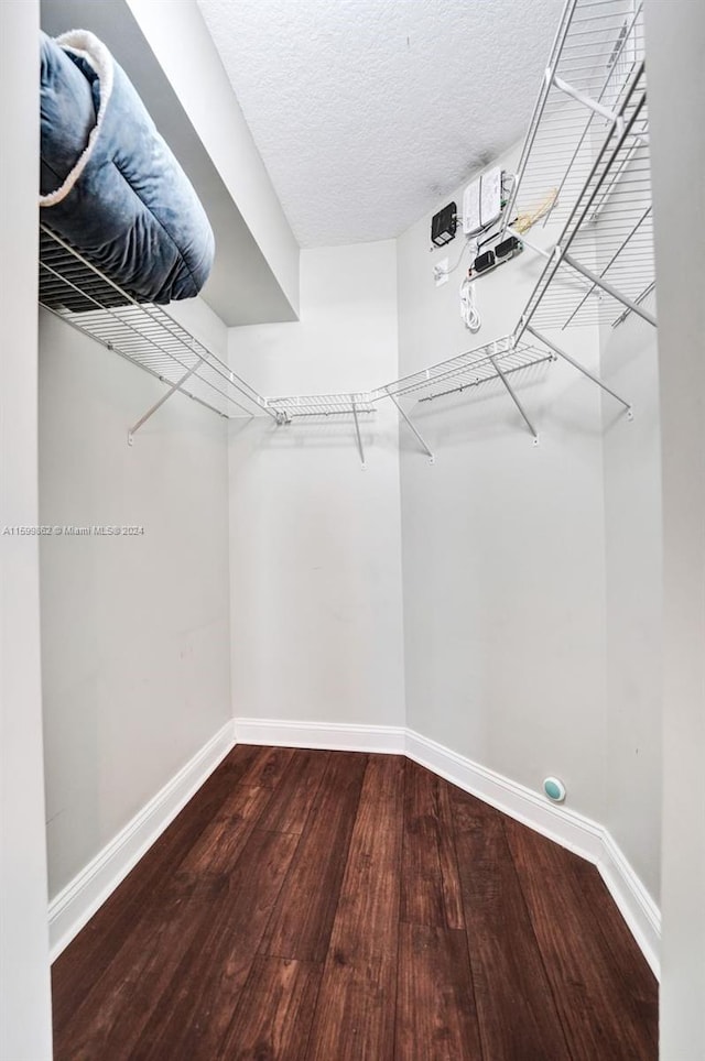 walk in closet featuring hardwood / wood-style floors