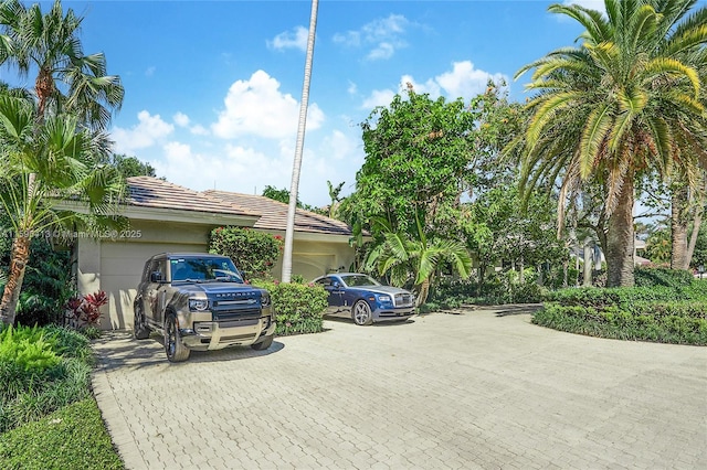 view of front of house with a garage