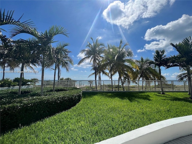 view of yard with fence