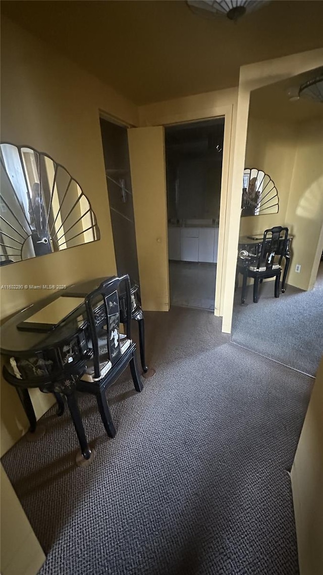 dining room featuring carpet floors