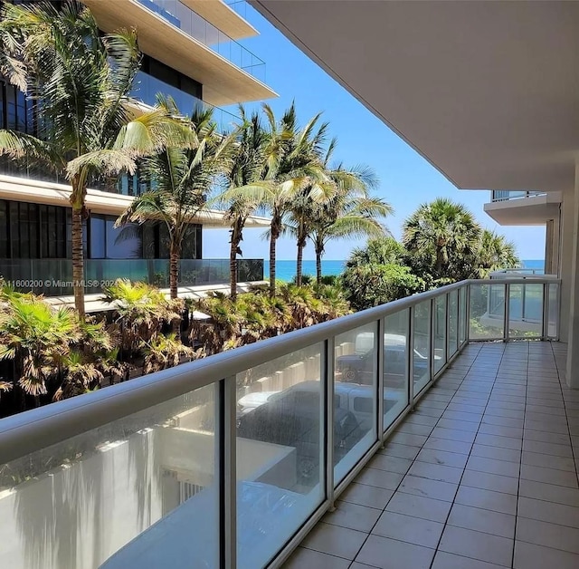 balcony with a water view