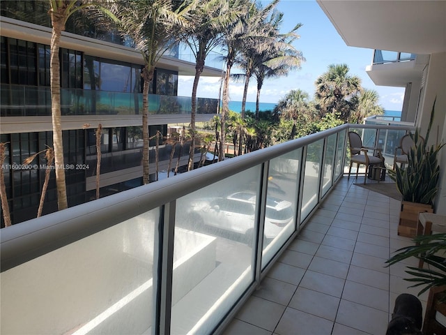 balcony with a water view