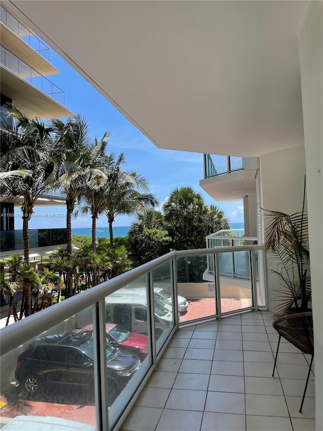 balcony with a water view