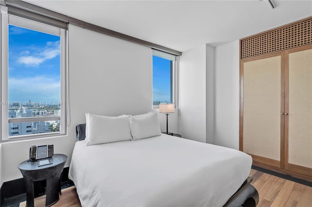 bedroom featuring wood-type flooring