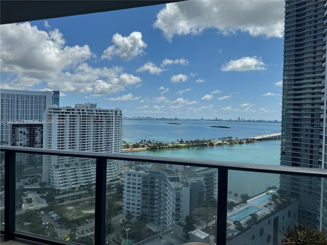 balcony with a water view