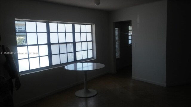 unfurnished dining area featuring plenty of natural light