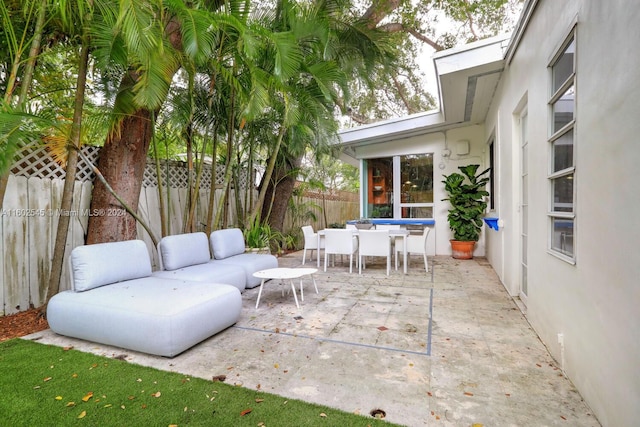 view of patio / terrace featuring an outdoor hangout area