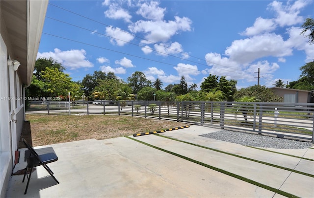 view of patio with a rural view