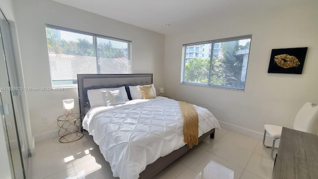 view of tiled bedroom