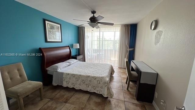 bedroom featuring ceiling fan