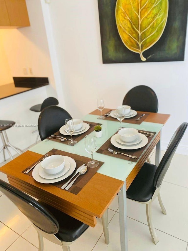 view of tiled dining room