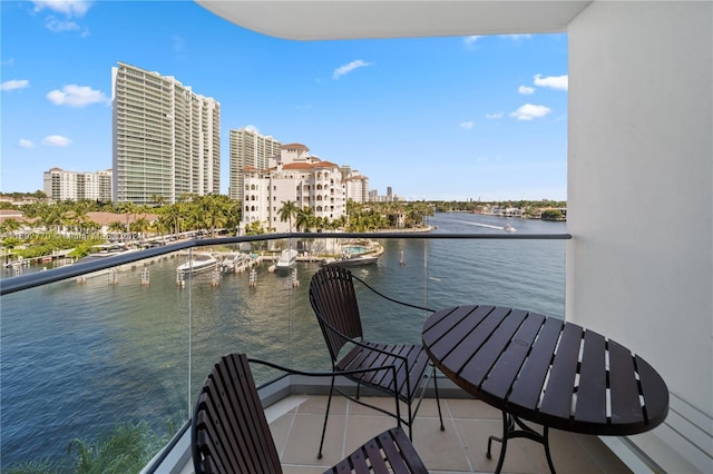 balcony with a water view