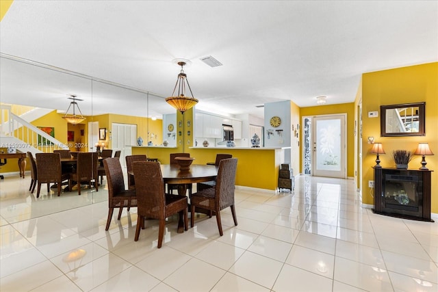 view of tiled dining room