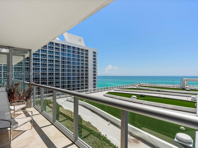 balcony with a water view