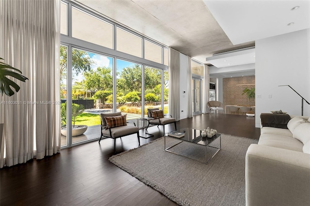 living room featuring hardwood / wood-style flooring