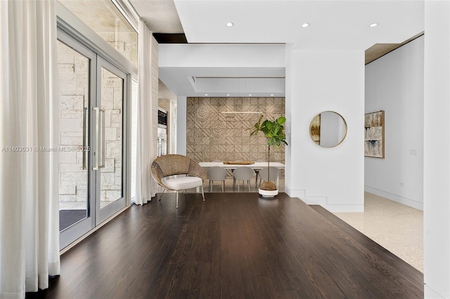 sitting room featuring french doors