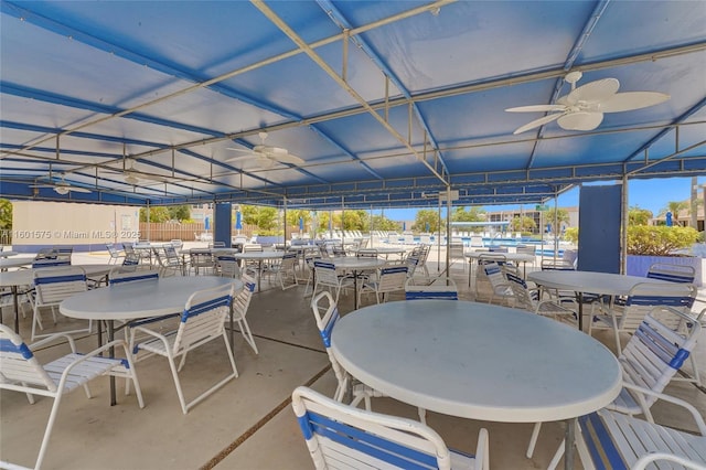 view of patio / terrace with ceiling fan