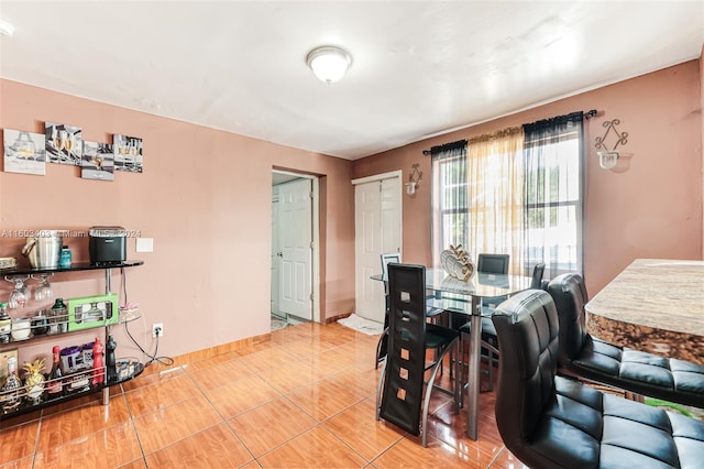 office featuring light tile floors