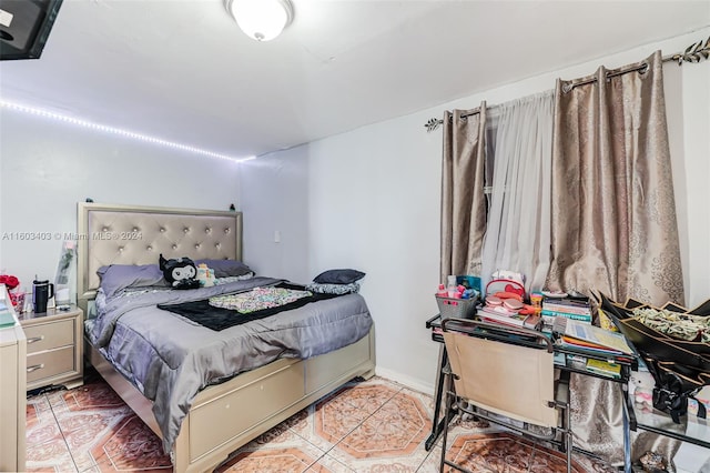 view of tiled bedroom