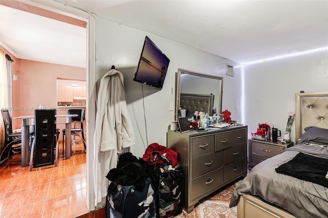 view of tiled bedroom