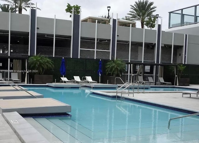 view of pool featuring a patio