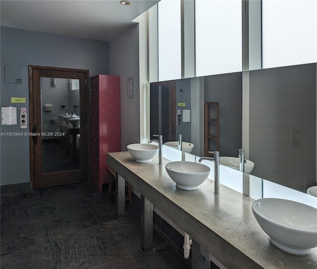 bathroom featuring vanity and tile patterned floors