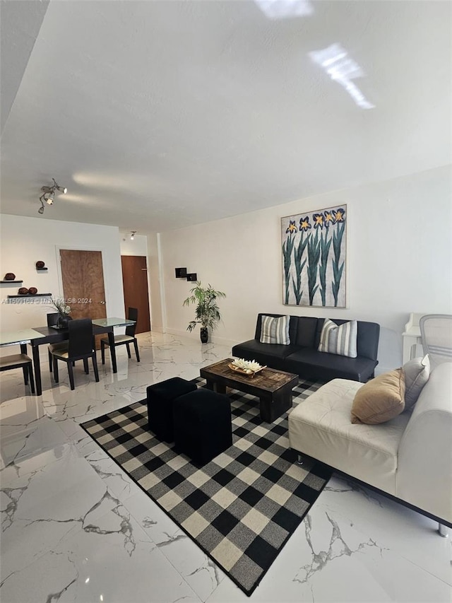 view of tiled living room