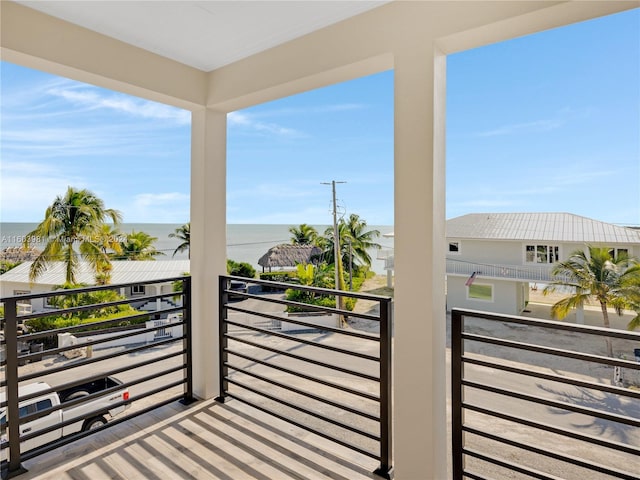 balcony with a water view