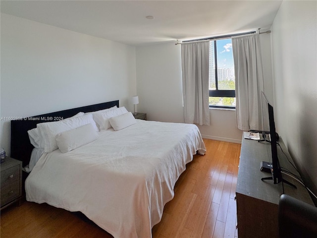 bedroom featuring light hardwood / wood-style flooring