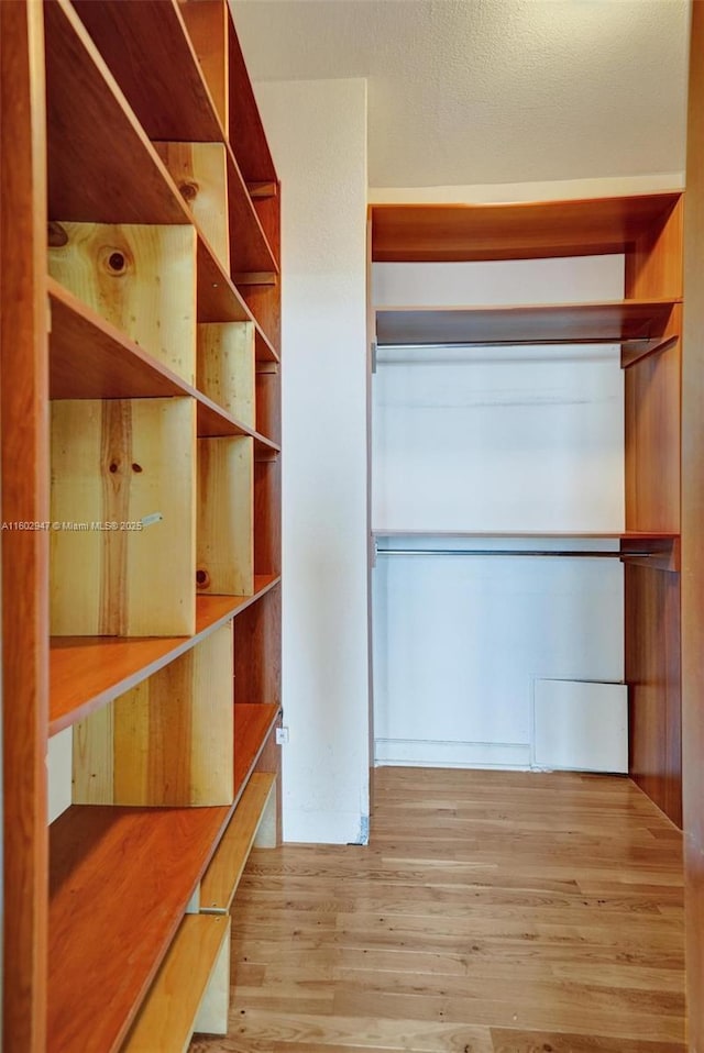 walk in closet featuring light wood-type flooring