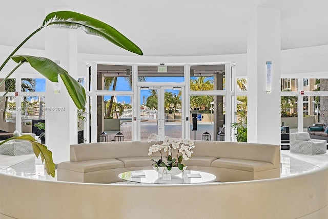 interior space featuring french doors