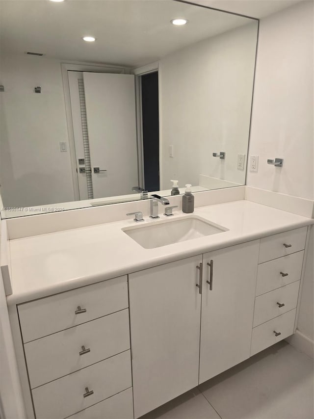 1121 Crandon Blvd Unit D604, Key Biscayne, FL 33149 - bathroom featuring recessed lighting and vanity