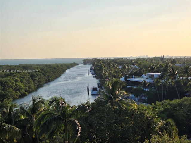 1121 Crandon Blvd Unit D604, Key Biscayne, FL 33149 - aerial view at dusk with a water view