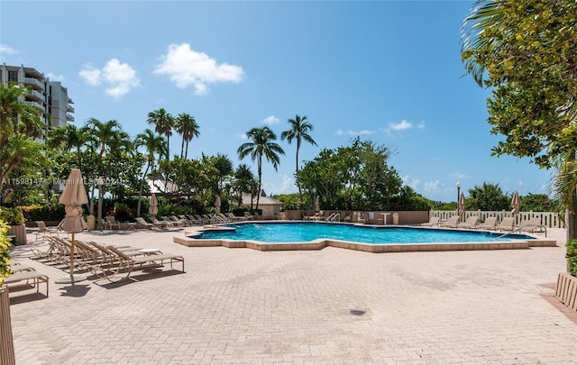 view of pool with a patio area