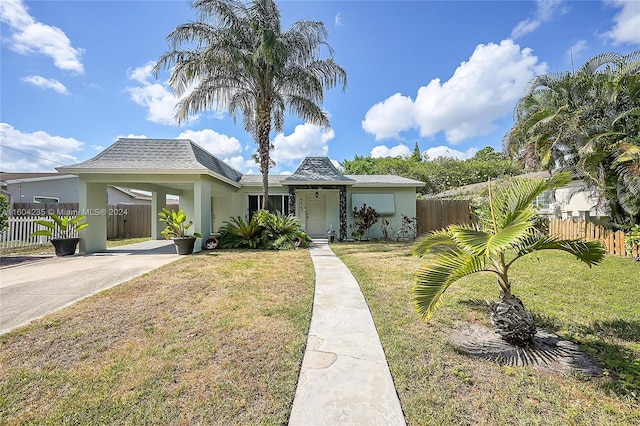 view of front of house with a front yard