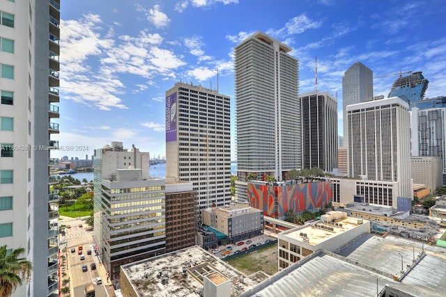 property's view of city with a water view