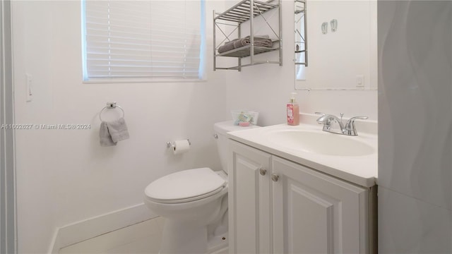 bathroom with toilet and vanity