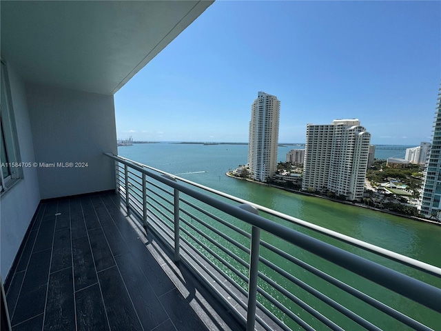 balcony with a water view