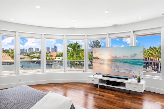 3344 NE 167th St, North Miami Beach, FL 33160 - living area with healthy amount of natural light, wood finished floors, and recessed lighting