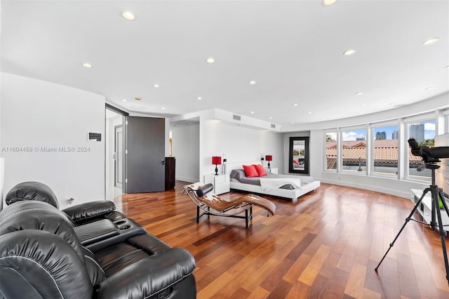 living room featuring light hardwood / wood-style flooring