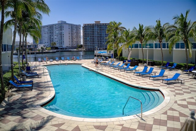 view of pool with a patio