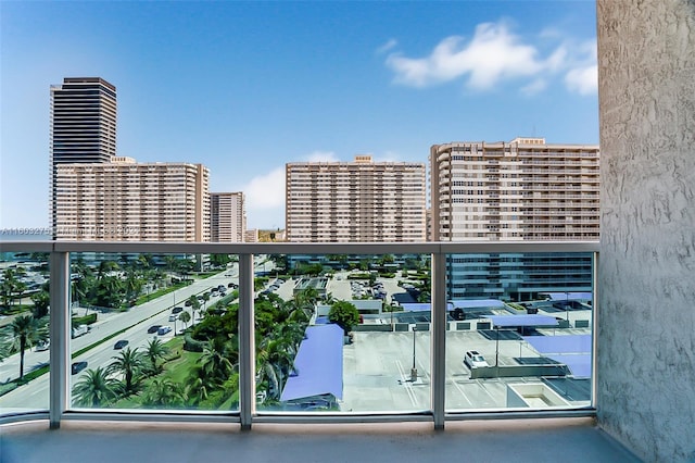 balcony featuring a view of city