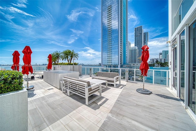 view of patio featuring outdoor lounge area