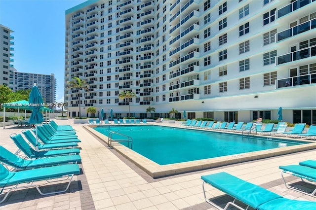 view of pool with a patio