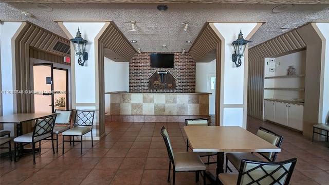 view of tiled dining space