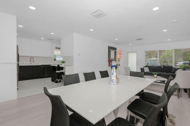 dining room with sink